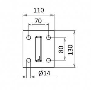 Montant profil mana curenta Easy Glass® Hybrid, H=1040 mm [1]