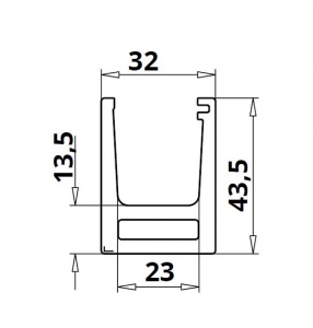 Profil U balustrada Easy Glass® Hybrid fixare pardoseala [1]