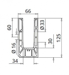 Profil U balustrada Easy Glass® Smart fixare laterala [1]