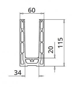 Profil U balustrada Easy Glass® Smart fixare pardoseala [1]