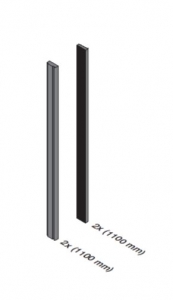 Set cale si garnituri balcon frantuzesc Easy Glass® View, L=2x1100 mm [1]