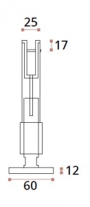 Picior reglabil 120-150 mm sticla/HPL 10-13 mm compartimentare toaleta [1]