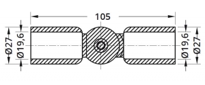 Conector unghi reglabil bara stabilizare cabina dus teava/teava [1]