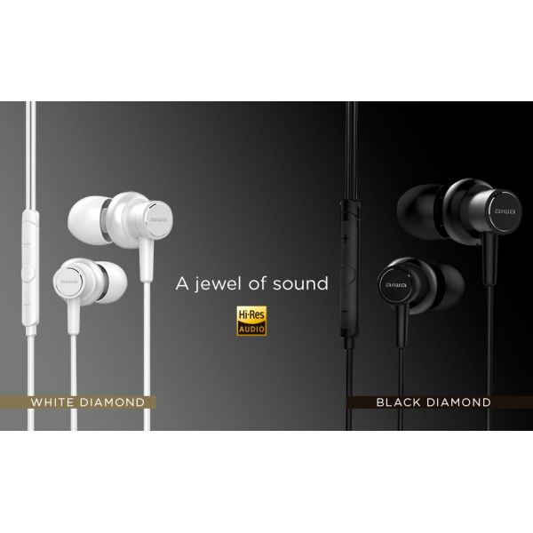 Casti audio Aiwa Diamond Hi-Res In-Ear Headphone Mic Black [3]