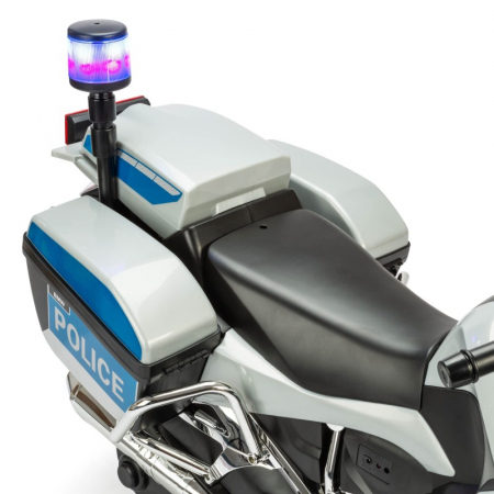 BMW Official Kids Electric Ride-On Police Bike, with Stabilisers, Silver [2]