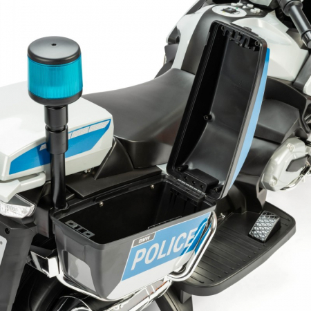 BMW Official Kids Electric Ride-On Police Bike, with Stabilisers, Silver [5]