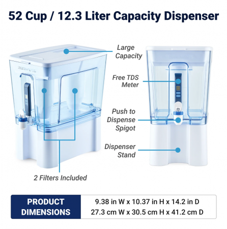 Sistem filtrant ZeroWater 12.3 L cu 1 filtru si tester de apa inclus - ZeroWater [7]
