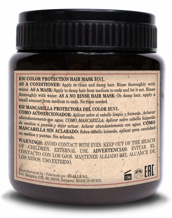 Mască 3 în 1 pentru păr vopsit vegană 100% naturală Color Protect 250 ml [2]