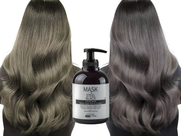 Masca coloranta pentru par - gri inchis Steel Black Mask 300 ml [1]