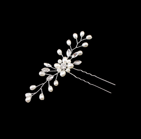 ACCESORII PAR - ACE PAR ARGINTII PENTRU MIRESE CU CRISTALE SI PERLE JULY 2/SET