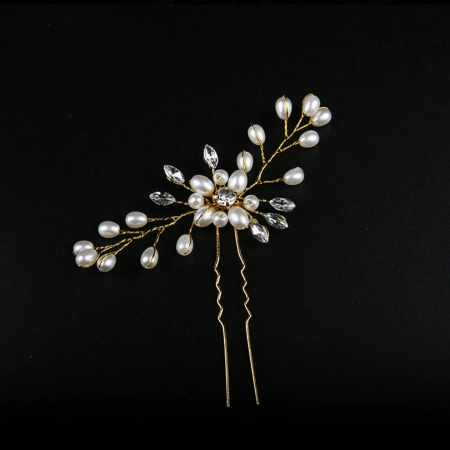 ACCESORII PAR - ACE PAR AURII PENTRU MIRESE CU CRISTALE SI PERLE JULY 2/SET