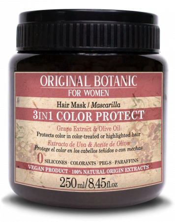 Masti si Balsamuri de par - Mască 3 în 1 pentru păr vopsit vegană 100% naturală Color Protect 250 ml