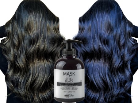 COLORARE PAR - Masca coloranta pentru par - gri inchis Steel Black Mask 300 ml