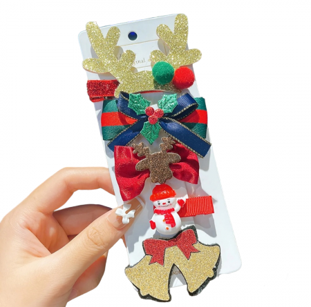 Agrafe si Clame de par - CLEME PAR SCLIPICI IARNA WINTERY BOW 5/SET