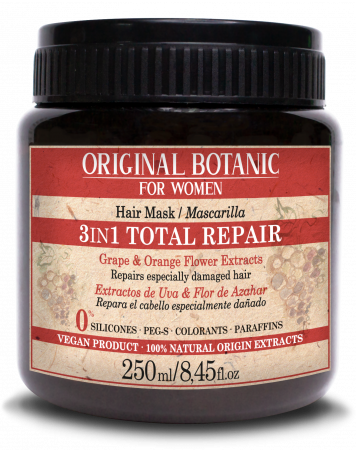 Masti si Balsamuri de par - Mască 3 în 1 reparatoare vegană 100% naturală Total Repair 250 ml