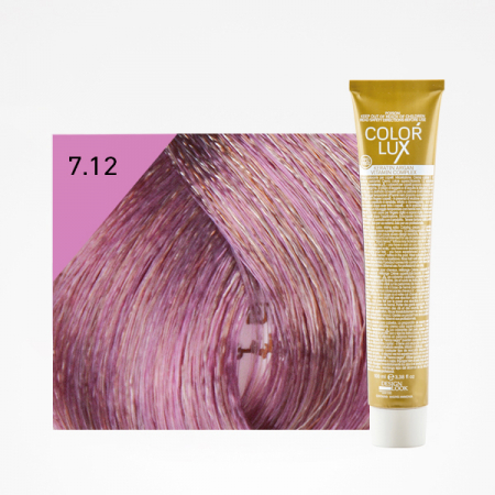 Vopsea de par blond violet cenusiu 7.12 Color Lux 100 ml