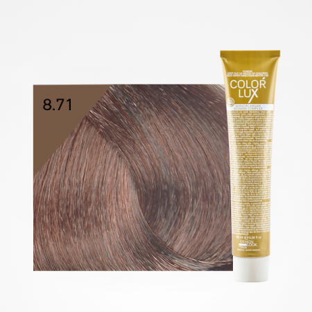 Vopsele de par cu amoniac - Vopsea de par ciocolatiu aluna rece 8.71 Color Lux 100 ml