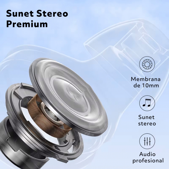 Casti Wireless Audio fara Fir, Bluetooth 5.3, Microfon, Afisaj LED Control Tactil, Autonomie 60h, Tip Incarcare Type-C, Carcasa Magnetica, Rezistenta la Apa IPX8, 500mAh, Negru [9]