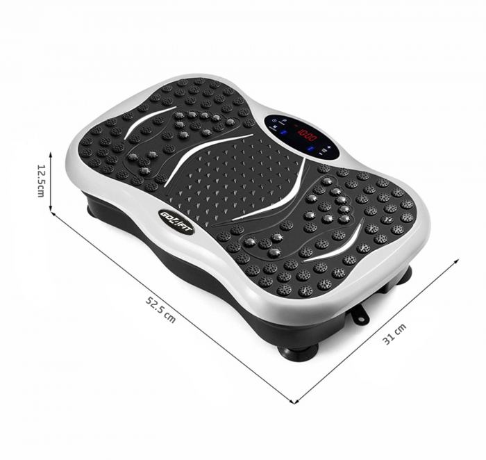 Aparat vibromasaj, GO4FIT, model GF1000, platforma vibratii cu 2 benzi de rezistenta fitness , greutate maxim admisa 120 kg, putere 200 W, telecomanda inclusa, alb [8]