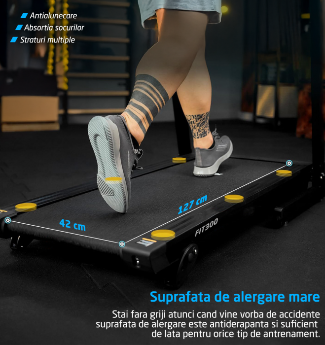 Banda de Alergat GO4FIT® Model FIT300, Viteza Maxima 16km/h, Motor 3CP, Sistem Pliere Hidraulic, 15 Programe, Bluetooth, Aplicatii, Kinomap, Zwift, FitShow, Greutate Utilizator 130 kg [6]