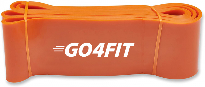 Banda elastica lunga GO4FIT, resistance band pentru fitness, antrenament sala, gimnastica recuperare, rezistenta 30-70 kg, portocalie [1]