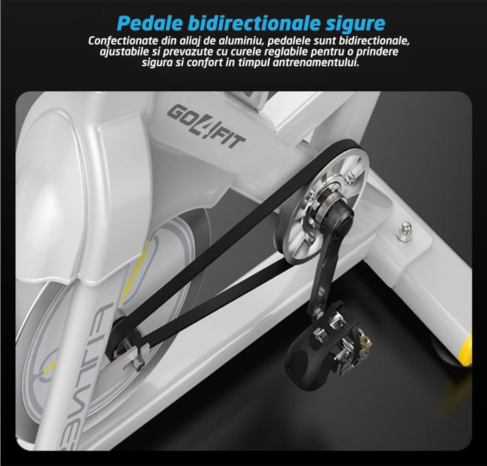 Bicicleta Spinning Magnetica Fitness GO4FIT®, Model GF200, Volanta 10kg, Greutate Maxima 150kg, Rezistenta Magnetica Ajustabila, Monitorizare Activitate: Distanta, Viteza, Calorii, Timp, Puls [15]