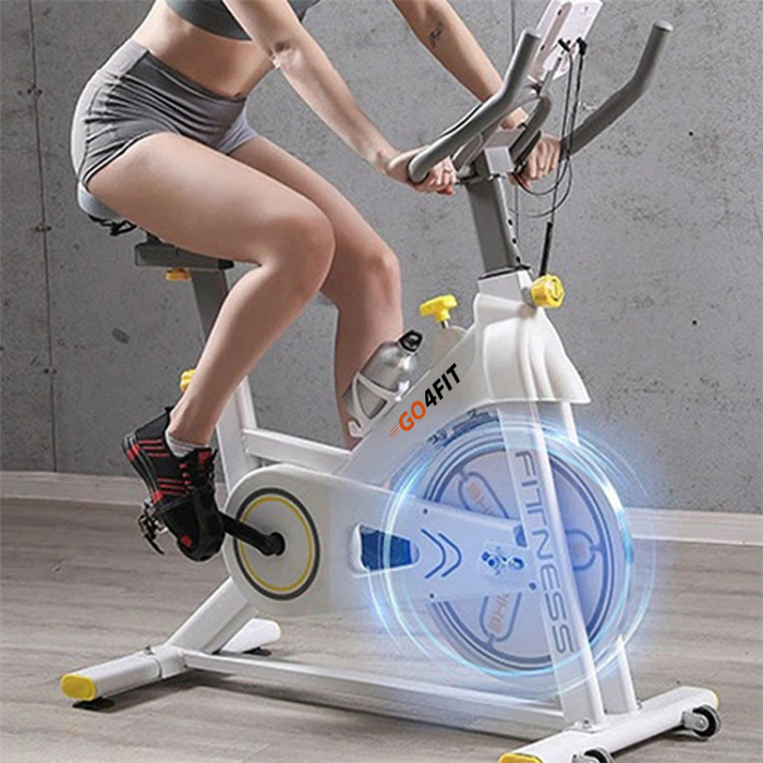 Bicicleta spinning magnetica pentru fitness, GO4FIT, model GF200, volanta 10kg, greutate maxima utilizator 150 kg, functii: timp, viteza, distanta, calorii, puls [16]