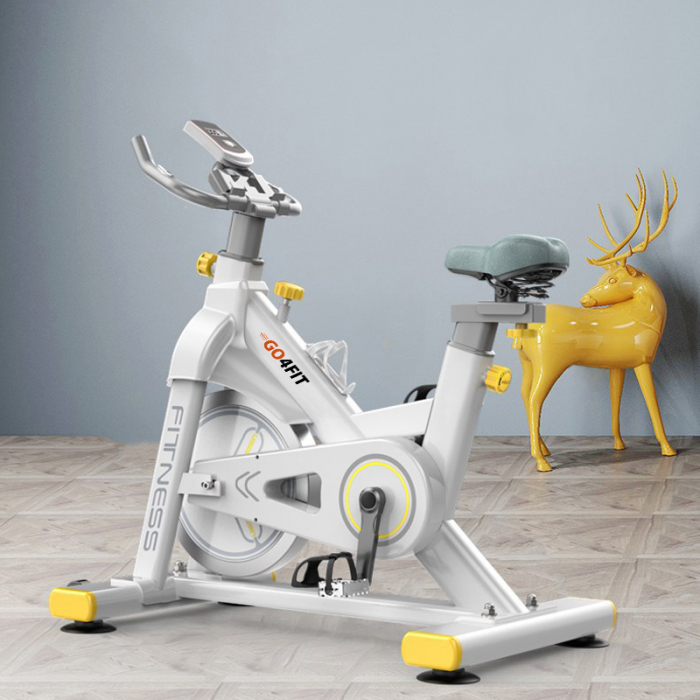RESIGILAT - Bicicleta spinning pentru fitness, GO4FIT, model GF200, volanta 10kg, greutate maxima utilizator 150 kg, functii: timp, viteza, distanta, calorii, puls [15]
