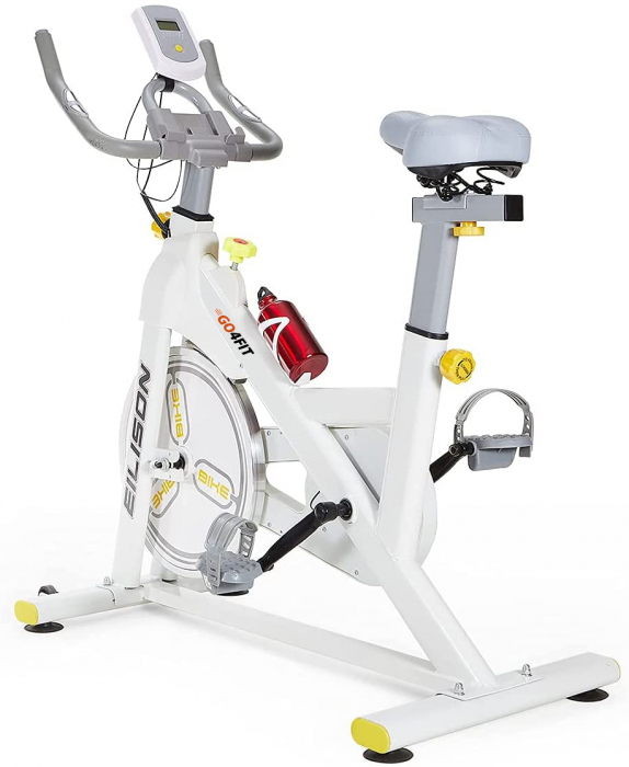 Bicicleta spinning magnetica pentru fitness, GO4FIT, model GF200, volanta 10kg, greutate maxima utilizator 150 kg, functii: timp, viteza, distanta, calorii, puls [14]