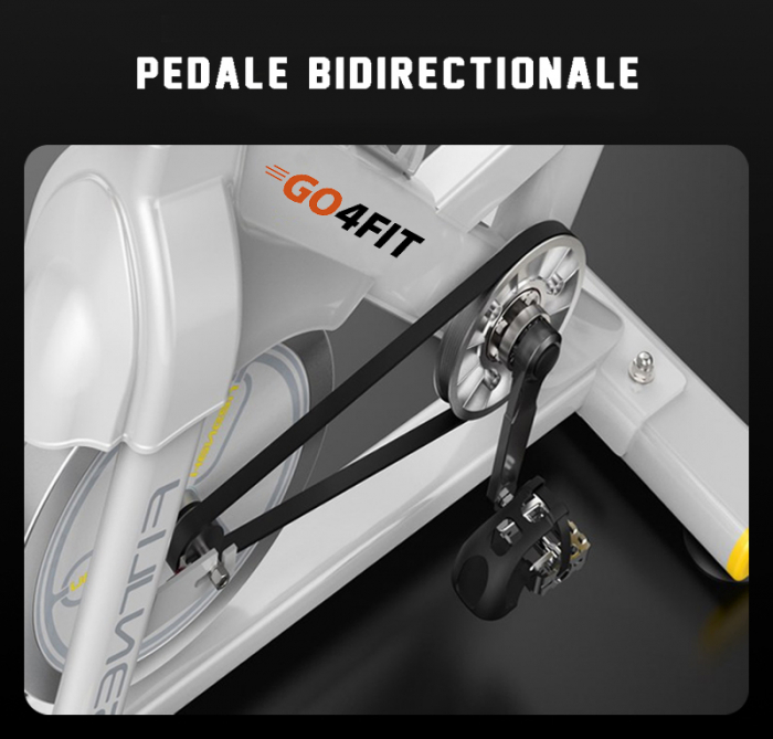 RESIGILAT - Bicicleta spinning pentru fitness, GO4FIT, model GF200, volanta 10kg, greutate maxima utilizator 150 kg, functii: timp, viteza, distanta, calorii, puls [19]