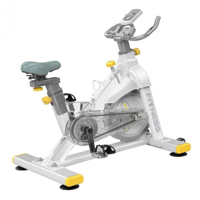 Bicicleta spinning magnetica pentru fitness, GO4FIT, model GF200, volanta 10kg, greutate maxima utilizator 150 kg, functii: timp, viteza, distanta, calorii, puls [11]