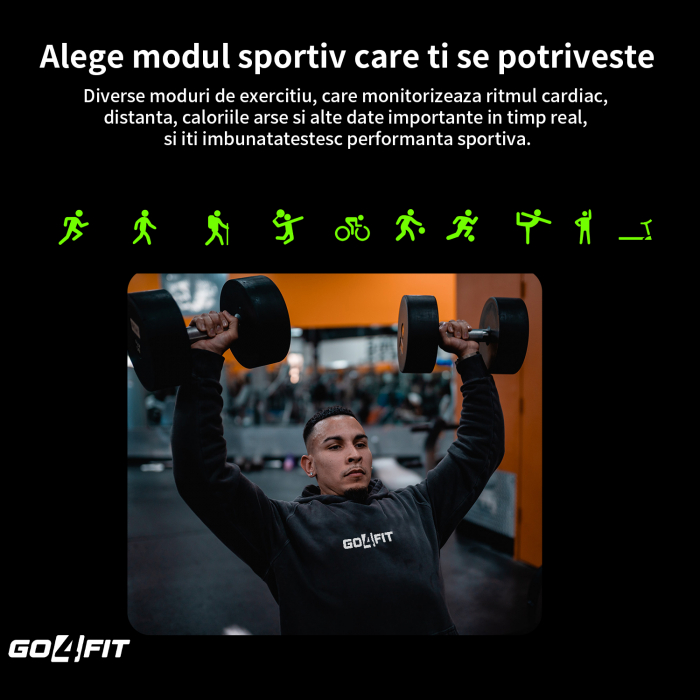 Ceas Smartwatch GO4FIT®, Ecran Touch 1.95’’ Amoled, Apeluri, Notificari, Microfon, Difuzor, Bluetooth 5.2, Blocarea Ecranului, Limba Romana, Autonomie 7 Zile, NFC, Interfata Customizabila, Crem [3]