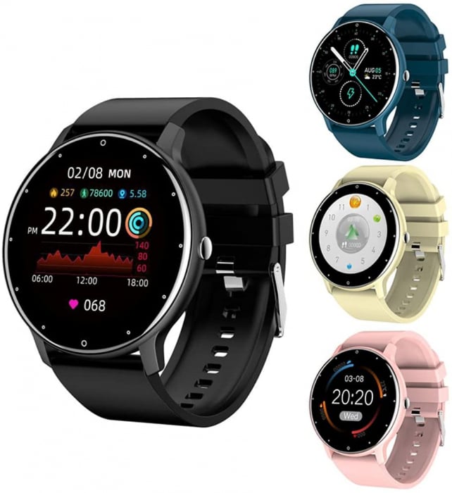 RESIGILAT - Ceas smartwatch si bratara fitness, GO4FIT® , model GF03, Notificari Apeluri/Sms/Social Media, monitorizare activitati fizice, somn, ritm cardiac, pedometru, player muzica, rezistent la ap [16]