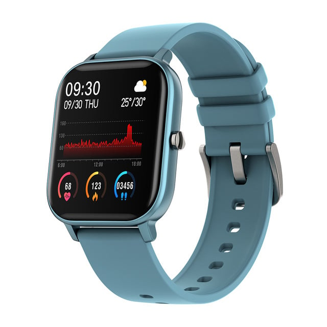Ceas smartwatch si bratara fitness, GO4FIT® , model GF01, Notificari Apeluri/Sms/Social Media, monitorizare activitati fizice, somn, ritm cardiac, pedometru, player muzica, rezistent la apa, albastru [1]