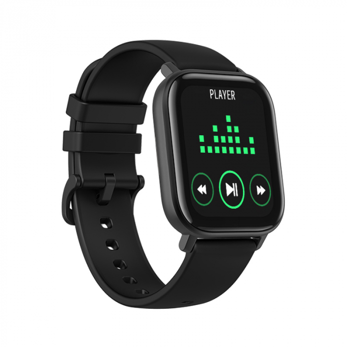 Ceas smartwatch si bratara fitness, GO4FIT® , model GF01, Notificari Apeluri/Sms/Social Media, monitorizare activitati fizice, somn, ritm cardiac, pedometru, player muzica, rezistent la apa, negru [13]