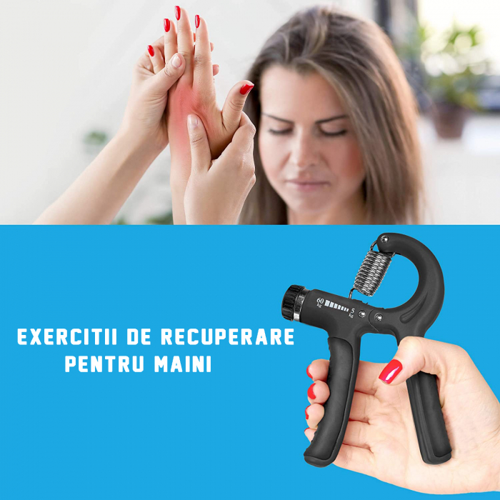RESIGILAT - Flexor maini reglabil, GO4FIT, pentru antrenament antebrat, exercitii recuperare maini [5]