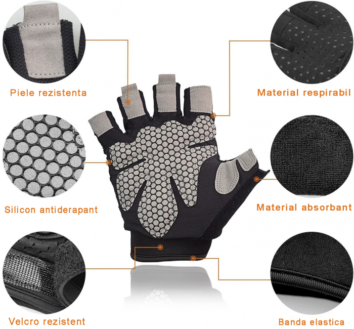 Manusi GO4FIT unisex pentru fitness si sala, din material respirabil [2]