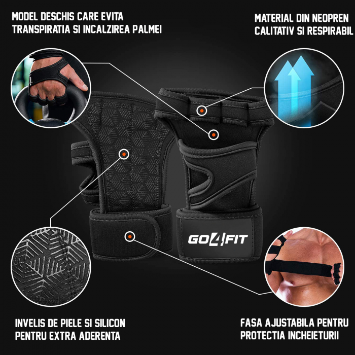 Manusi pentru fitness si sala, GO4FIT, din material respirabil [3]