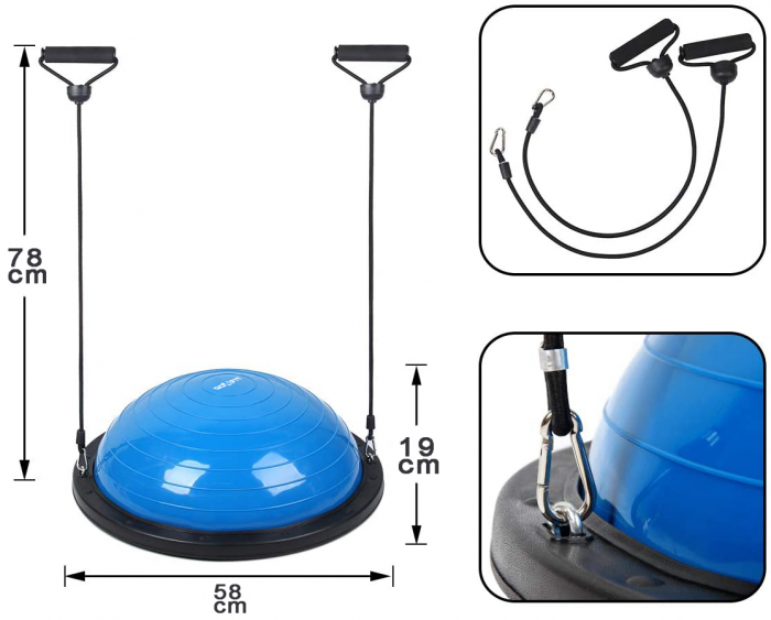 Minge echilibru bosu, GO4FIT ®, cu manere si pompa [3]