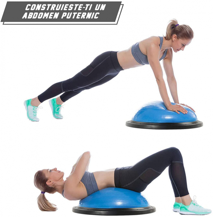 Minge echilibru bosu, GO4FIT ®, cu manere si pompa [2]