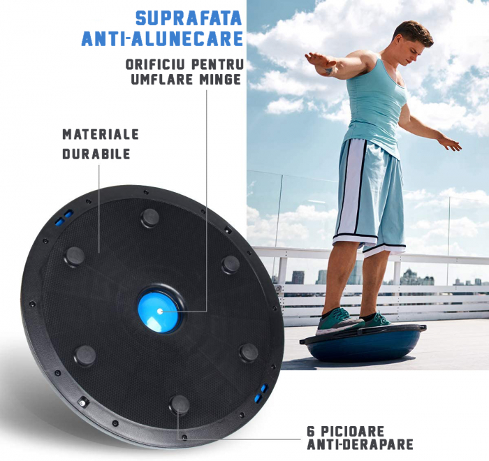 Minge echilibru bosu, GO4FIT ®, cu manere si pompa [7]