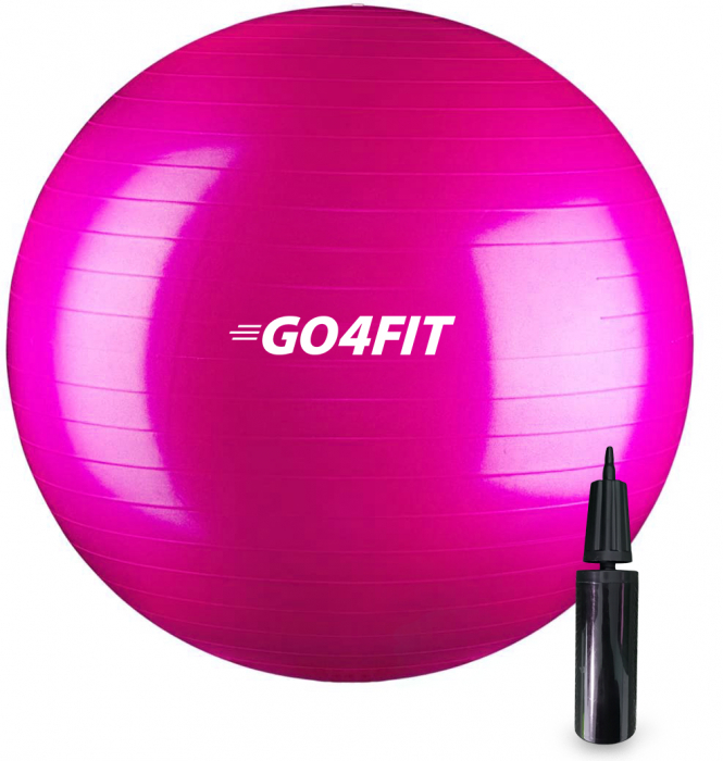 RESIGILAT - Minge fitness, GO4FIT, 65 cm, pentru exercitii gimnastica, yoga, aerobic, pilates, recuperare, pompa inclusa [1]