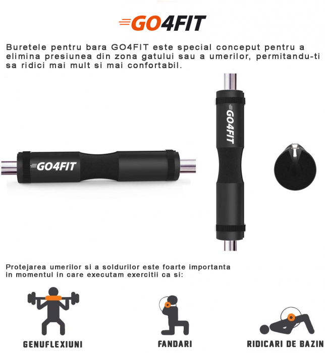 Protectie bara pentru genuflexiuni, GO4FIT, Barbell Pad [5]