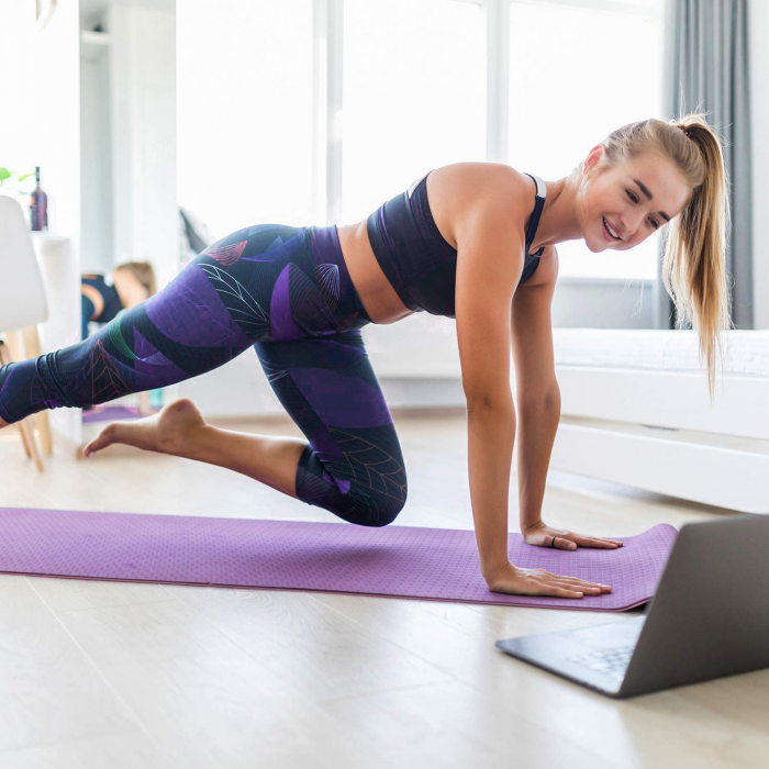 Saltea pentru antrenament, GO4FIT, pentru yoga, fitness, aerobic, pilates, exercitii la sol, dimensiune 1830x620x6mm [8]