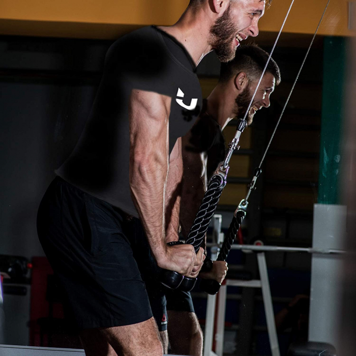 Sfoara triceps pentru antrenament, GO4FIT, din nylon ultra-rezistent, negru [11]