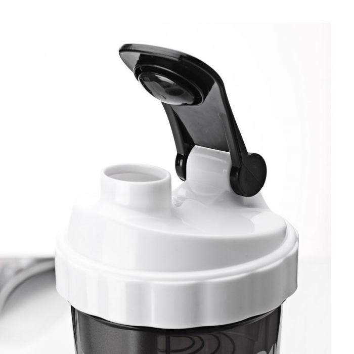 Shaker GO4FIT, din plastic fara BPA, pentru prepararea bauturilor proteice, alb [3]