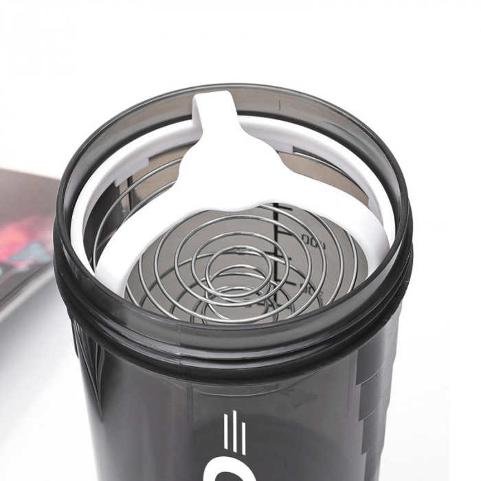 Shaker GO4FIT, din plastic fara BPA, pentru prepararea bauturilor proteice, alb [4]