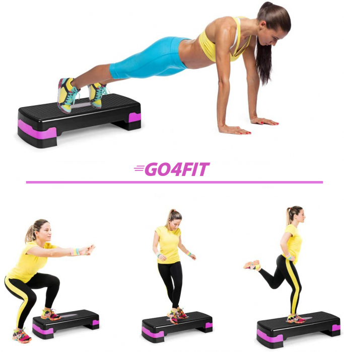 Stepper GO4FIT , pentru fitness, aerobic si cardio, 2 niveluri de inaltime [11]