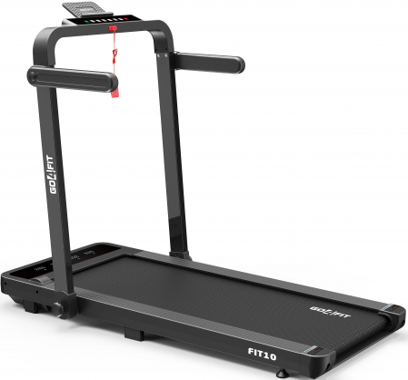 Aparate Fitness - Banda de Alergat GO4FIT® Model FIT10, Viteza Maxima 12km/h, Motor 2.5CP, Sistem Pliere, 15 Programe, Bluetooth, Aplicatii, Kinomap, Zwift, FitShow, Greutate Utilizator 120 kg, Timp, Distanta, Calorii