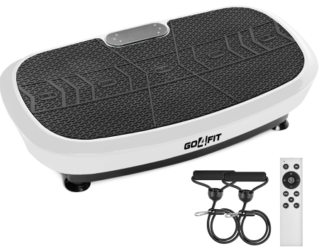 Aparate Fitness - Aparat Vibromasaj GO4FIT®, Model GF2000, 200W, 120 Niveluri Viteza, Programe Presetate P1-P5, Bluetooth & Boxe, Telecomanda, Benzi Incluse, Greutate Maxima 150 kg, Alb